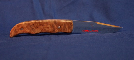 Couteau pliant liner lock lame inoxydable 14C28N manche en Loupe de Madrone