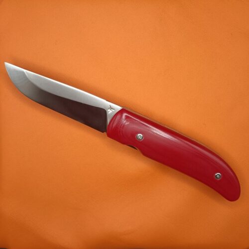 Couteau pliant en micarta rouge