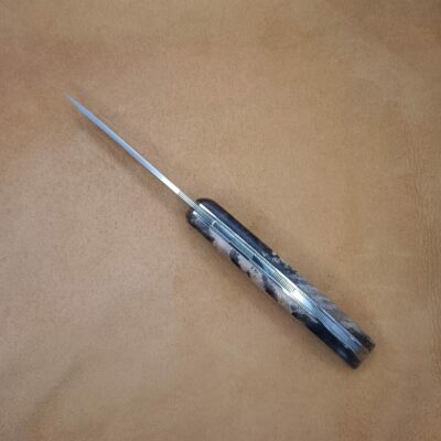 Lame inox manche en peuplier flammé