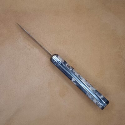Lame inox manche en peuplier flammé