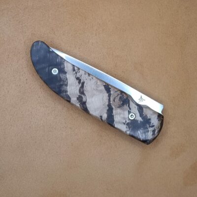 Lame inox manche en peuplier flammé